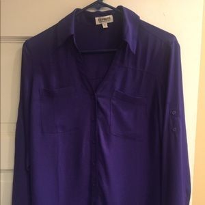 Express purple button up blouse